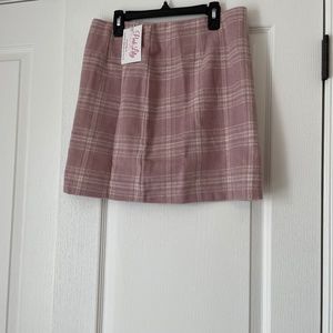 Pink Lily pink plaid skirt